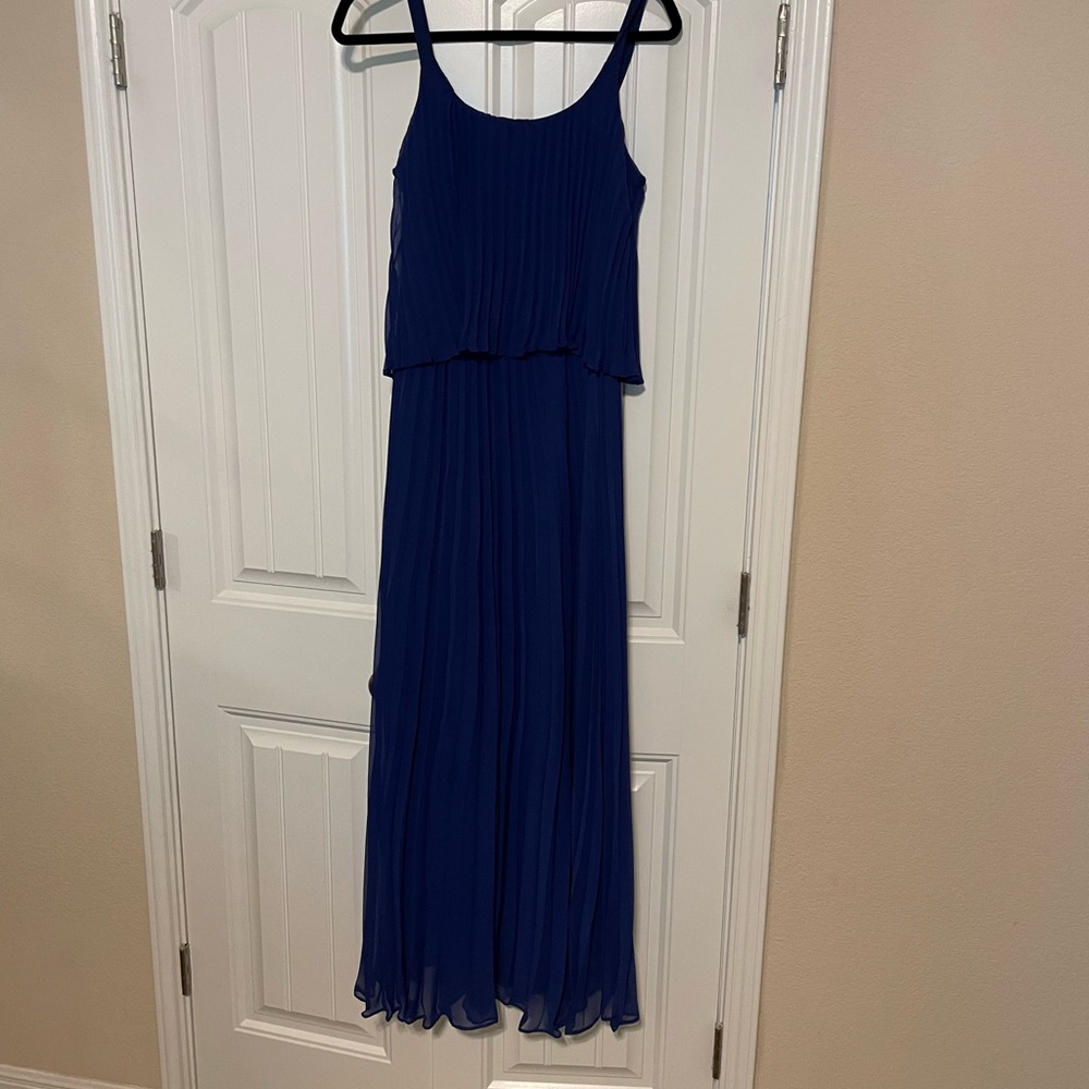 Eliza J indigo floor length formal dress
